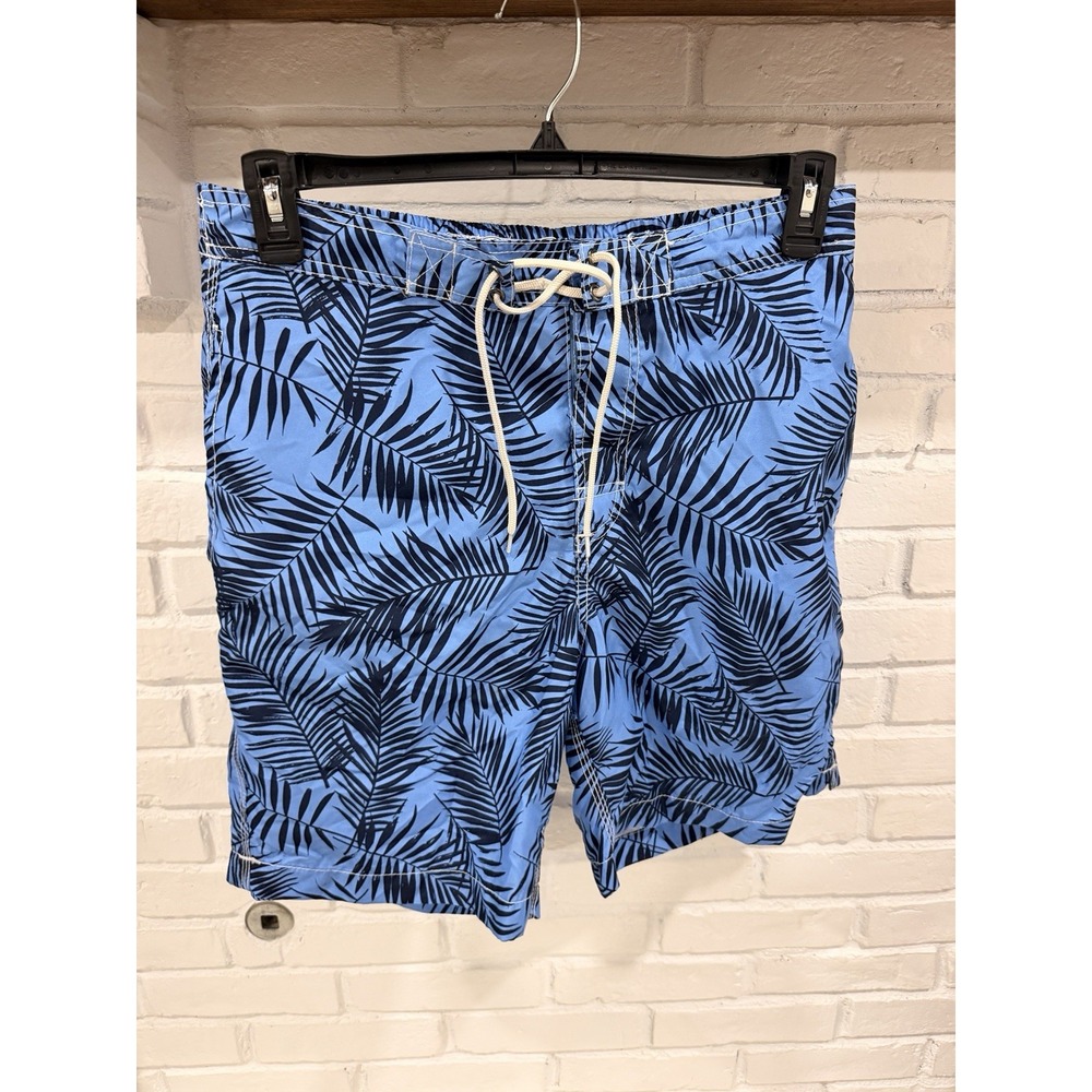Trunks Surf & Swim Co blue leaf print swimming shorts size Medium